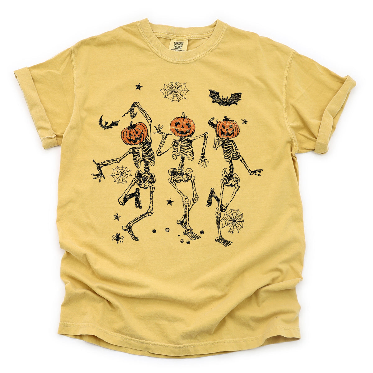 Dancing Skeleton Trio - Women's Garment Dyed Graphic T-Shirt