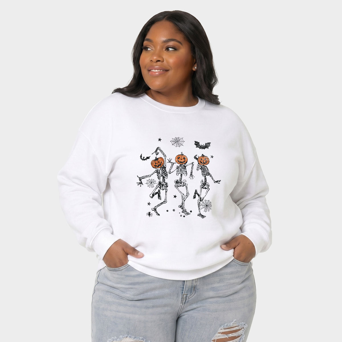 Dancing Skeleton Trio - Women's Plus Sized Graphic Sweatshirt
