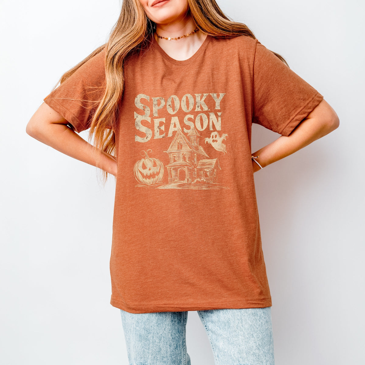 Spooky Season Haunted House - Women's Short Sleeve Graphic T-Shirt