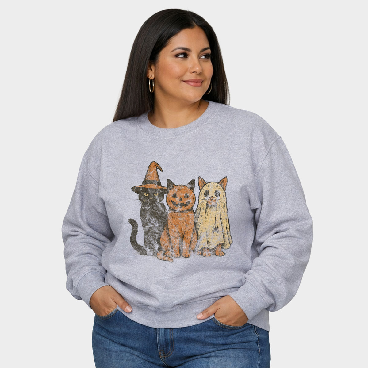 Halloween Cat Trio - Women's Plus Sized Graphic Sweatshirt