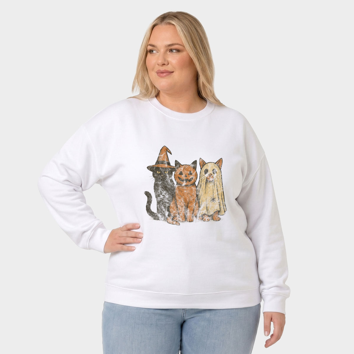 Halloween Cat Trio - Women's Plus Sized Graphic Sweatshirt