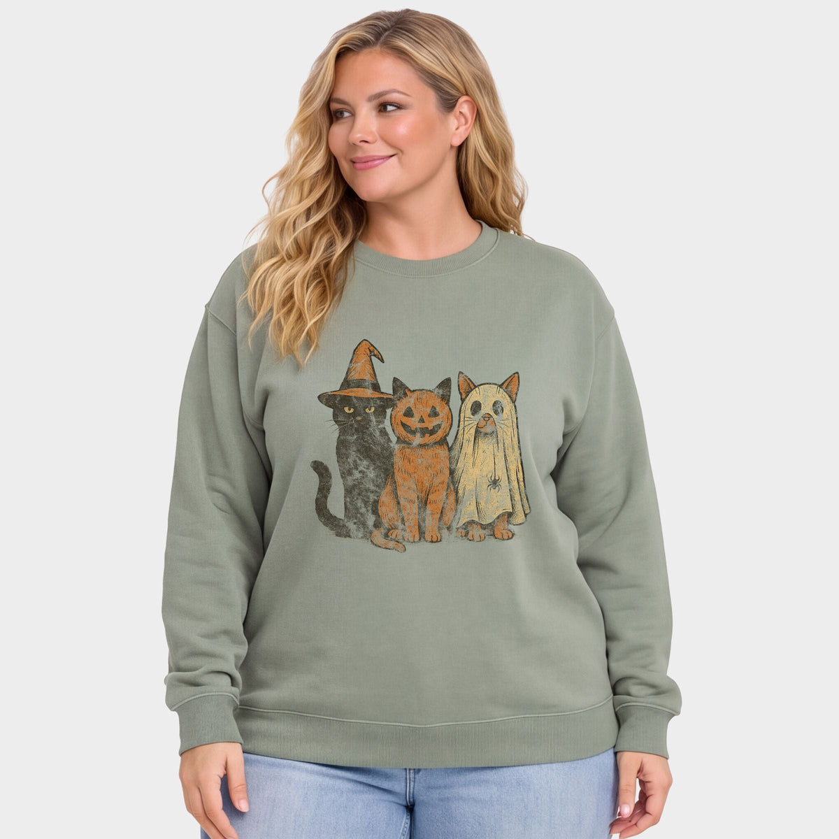 Halloween Cat Trio - Women's Plus Sized Graphic Sweatshirt
