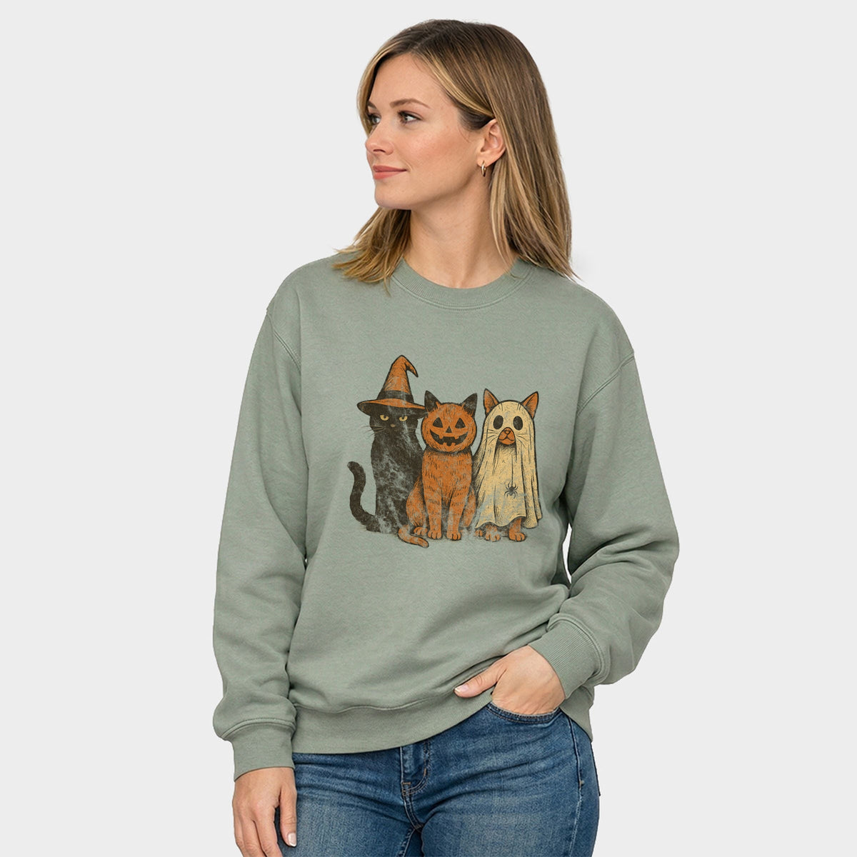 Halloween Cat Trio - Women's Graphic Sweatshirt