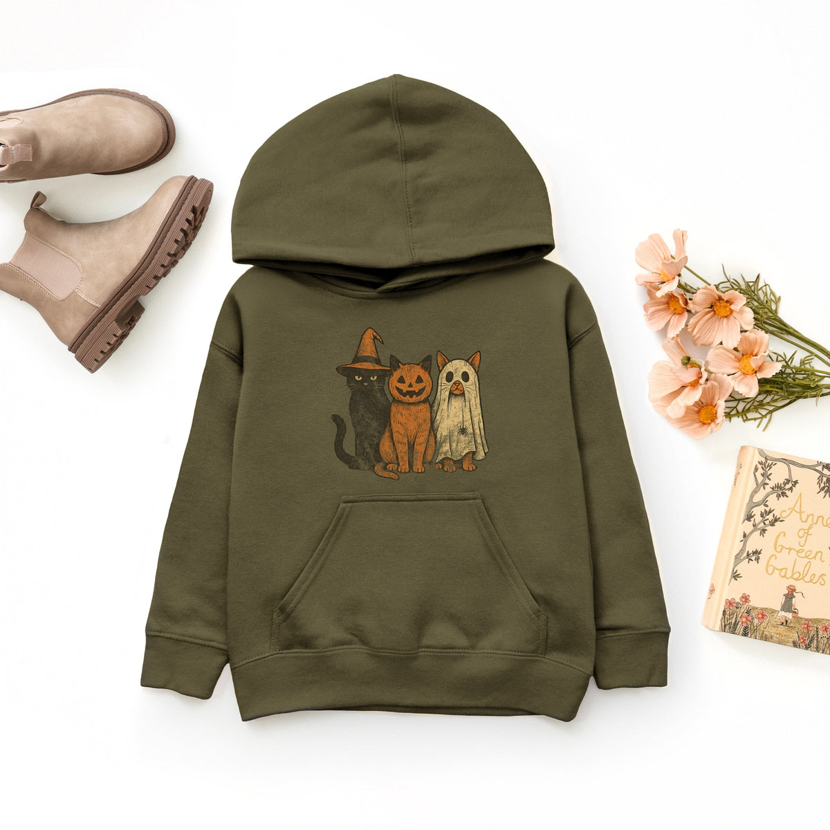 Halloween Cat Trio - Youth Graphic Hoodie