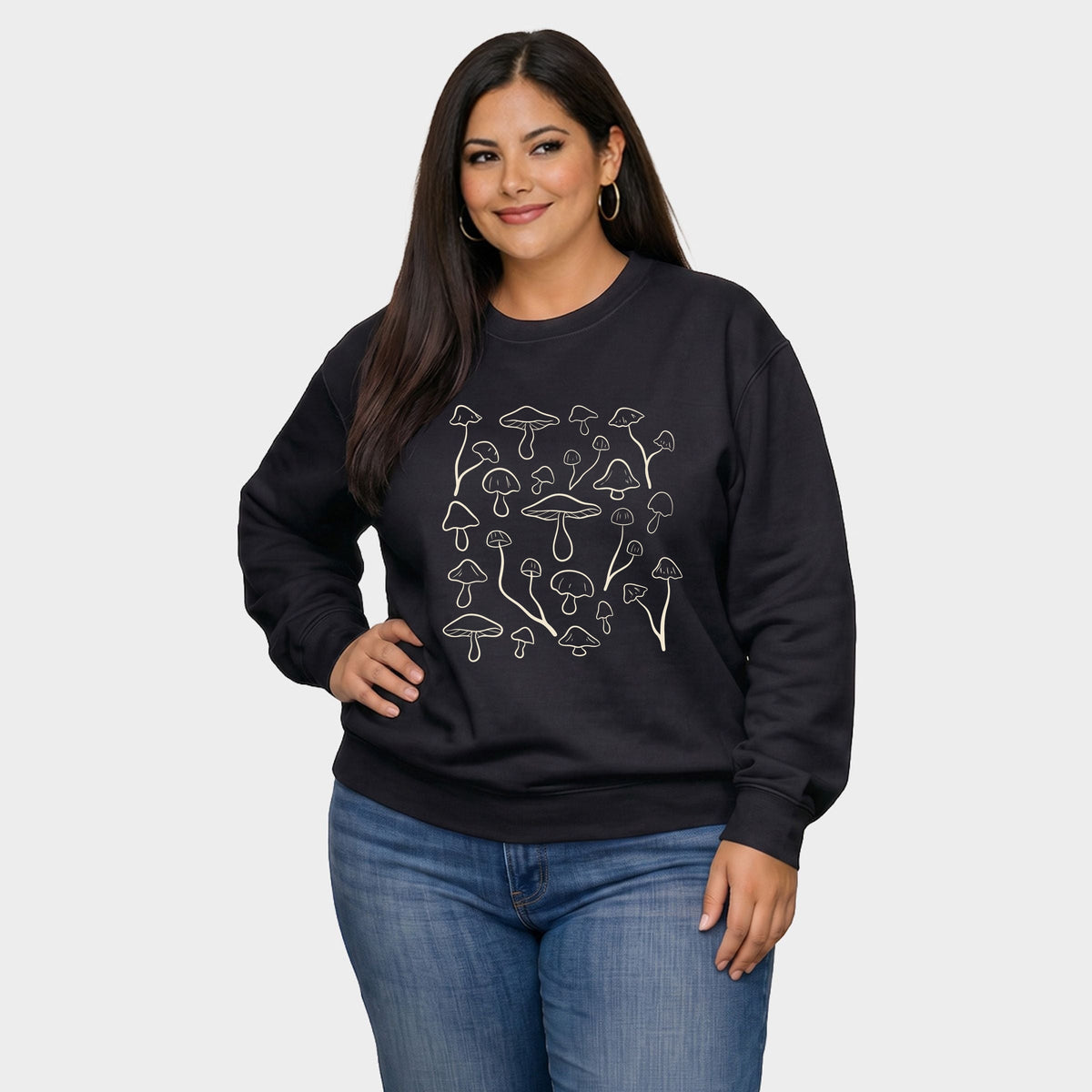 Woodland Mushrooms -  Women's Plus Sized Graphic Sweatshirt