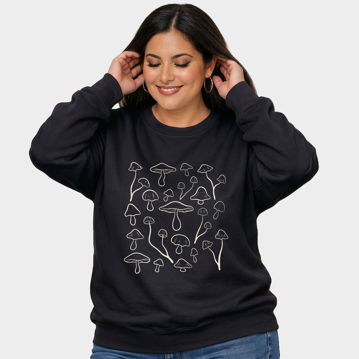 Woodland Mushrooms -  Women's Plus Sized Graphic Sweatshirt