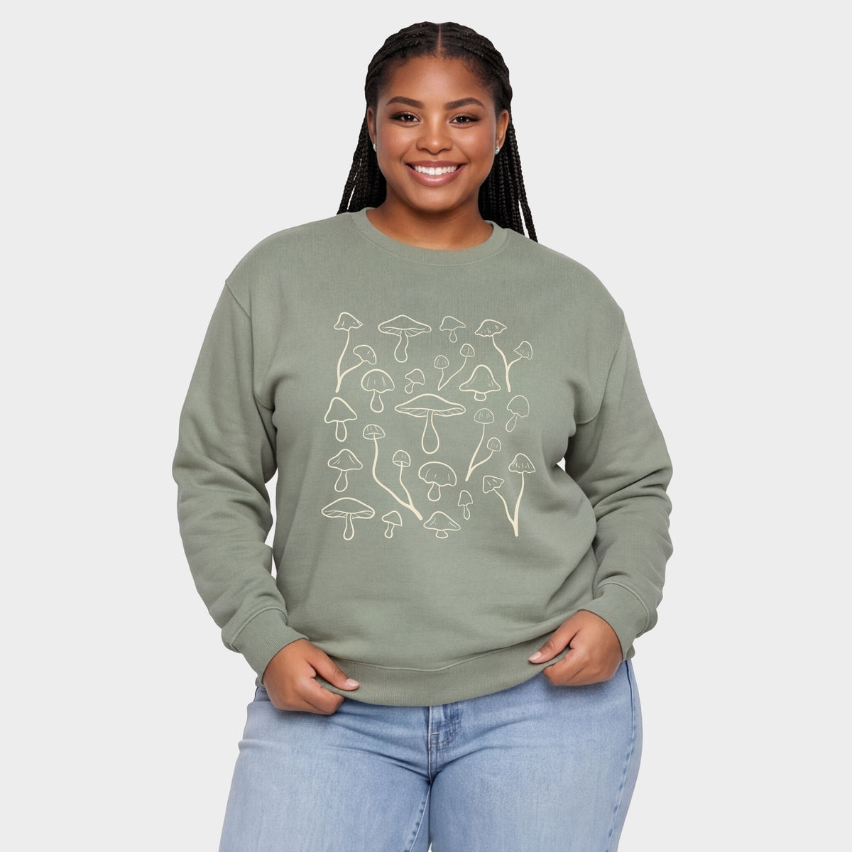 Woodland Mushrooms -  Women's Plus Sized Graphic Sweatshirt