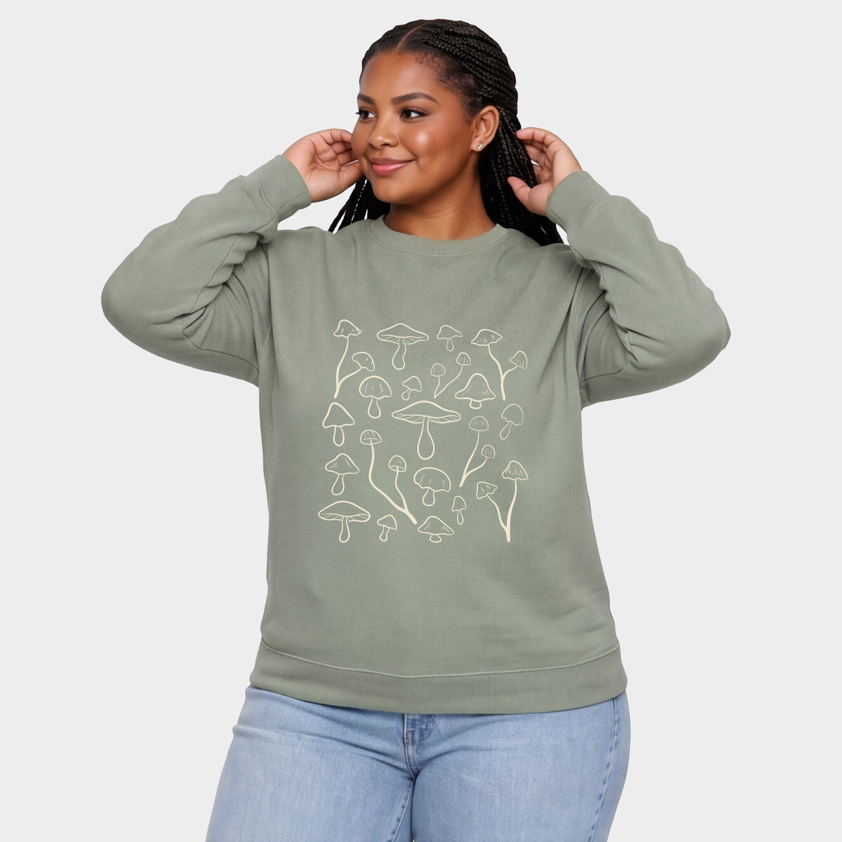 Woodland Mushrooms -  Women's Plus Sized Graphic Sweatshirt
