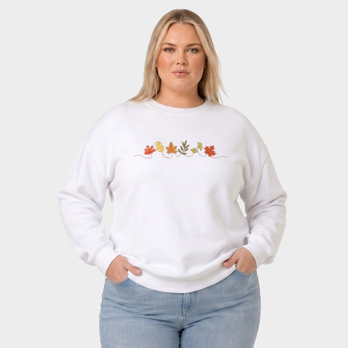 Fall Leaves Line -  Women's Plus Sized Graphic Sweatshirt