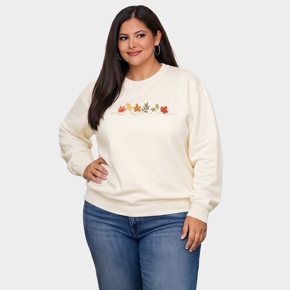 Fall Leaves Line -  Women's Plus Sized Graphic Sweatshirt