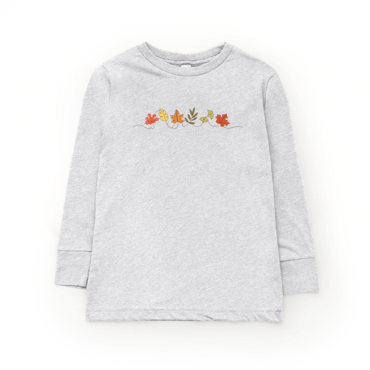 Fall Leaves Line - Youth Long Sleeve Graphic T-Shirt