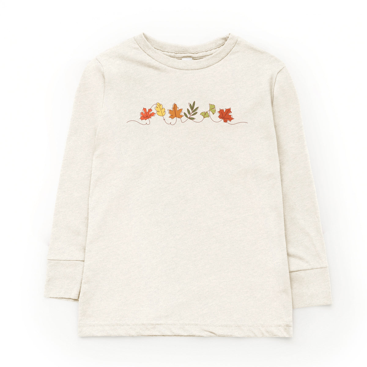 Fall Leaves Line - Youth Long Sleeve Graphic T-Shirt