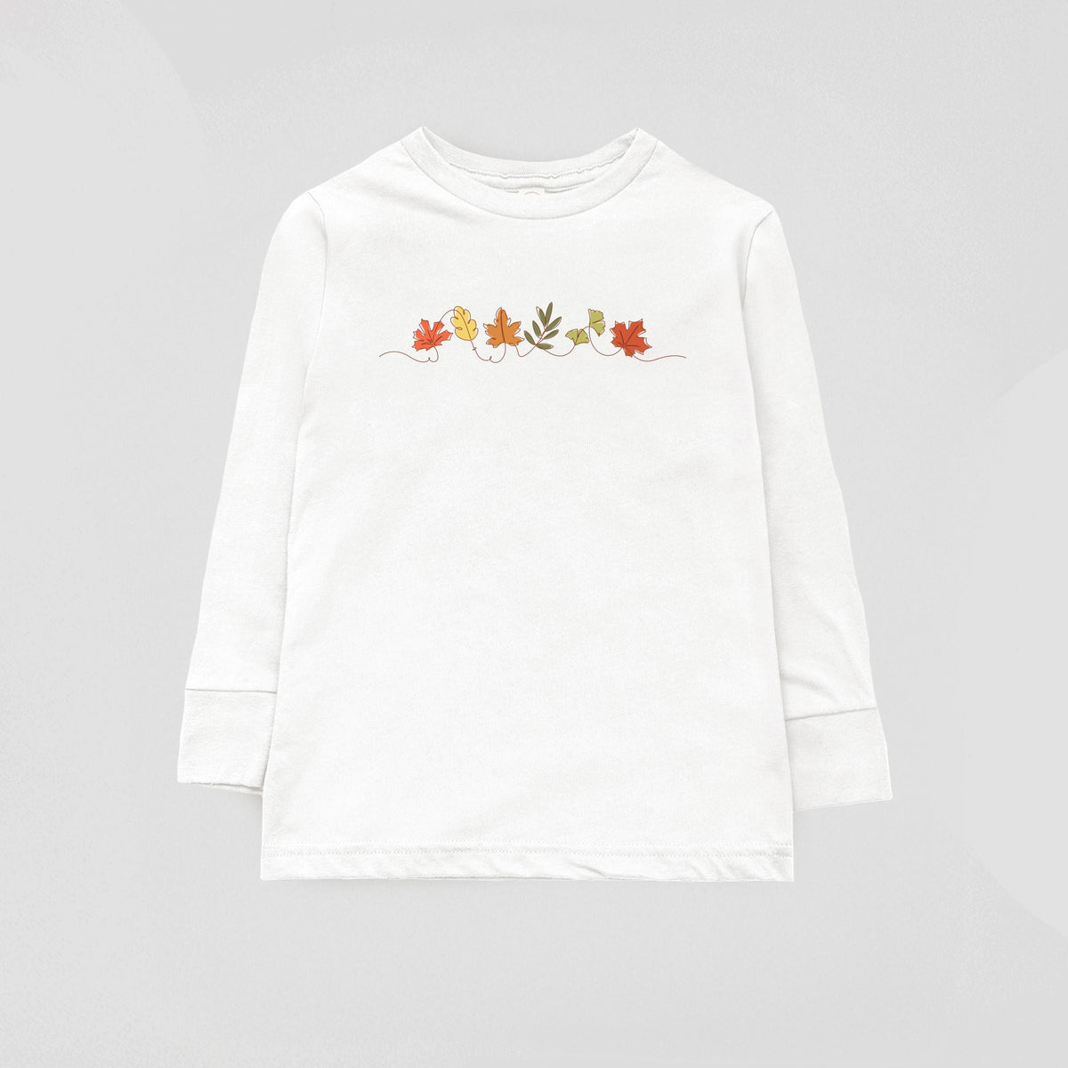 Fall Leaves Line - Youth Long Sleeve Graphic T-Shirt