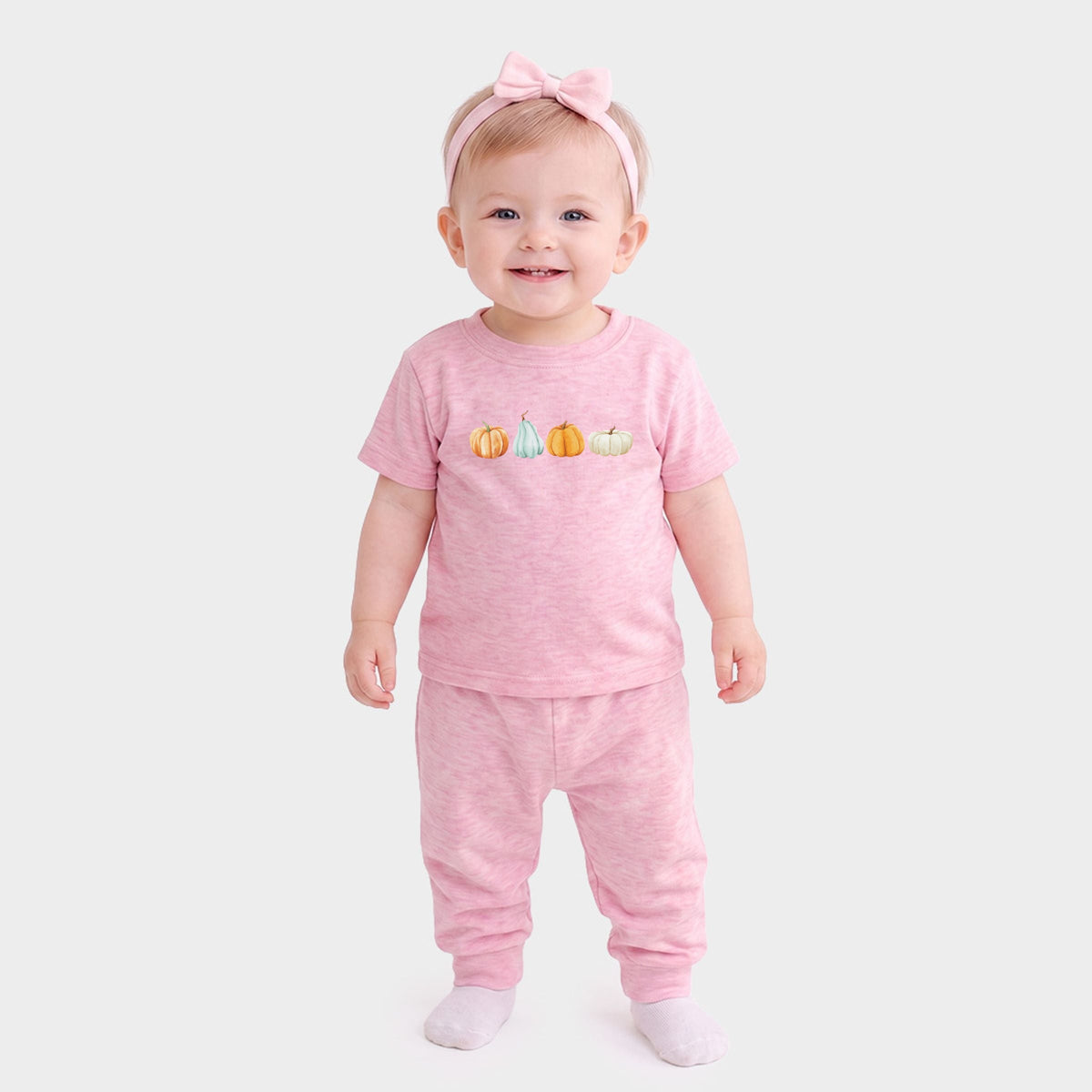 Watercolor Pumpkins Row - Infant Jogger Pant Crew Set