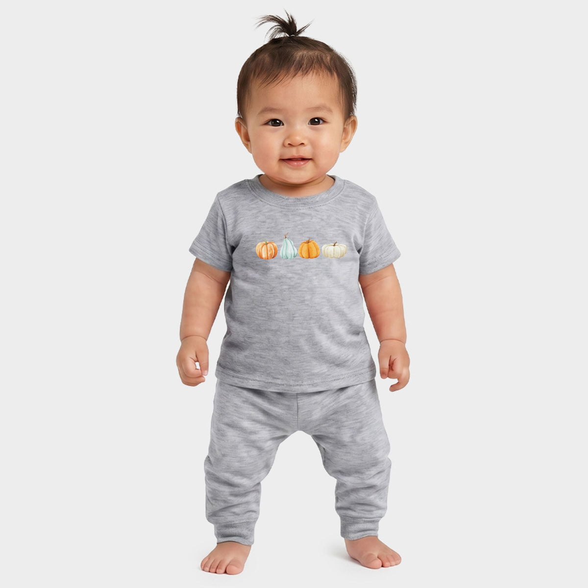 Watercolor Pumpkins Row - Infant Jogger Pant Crew Set