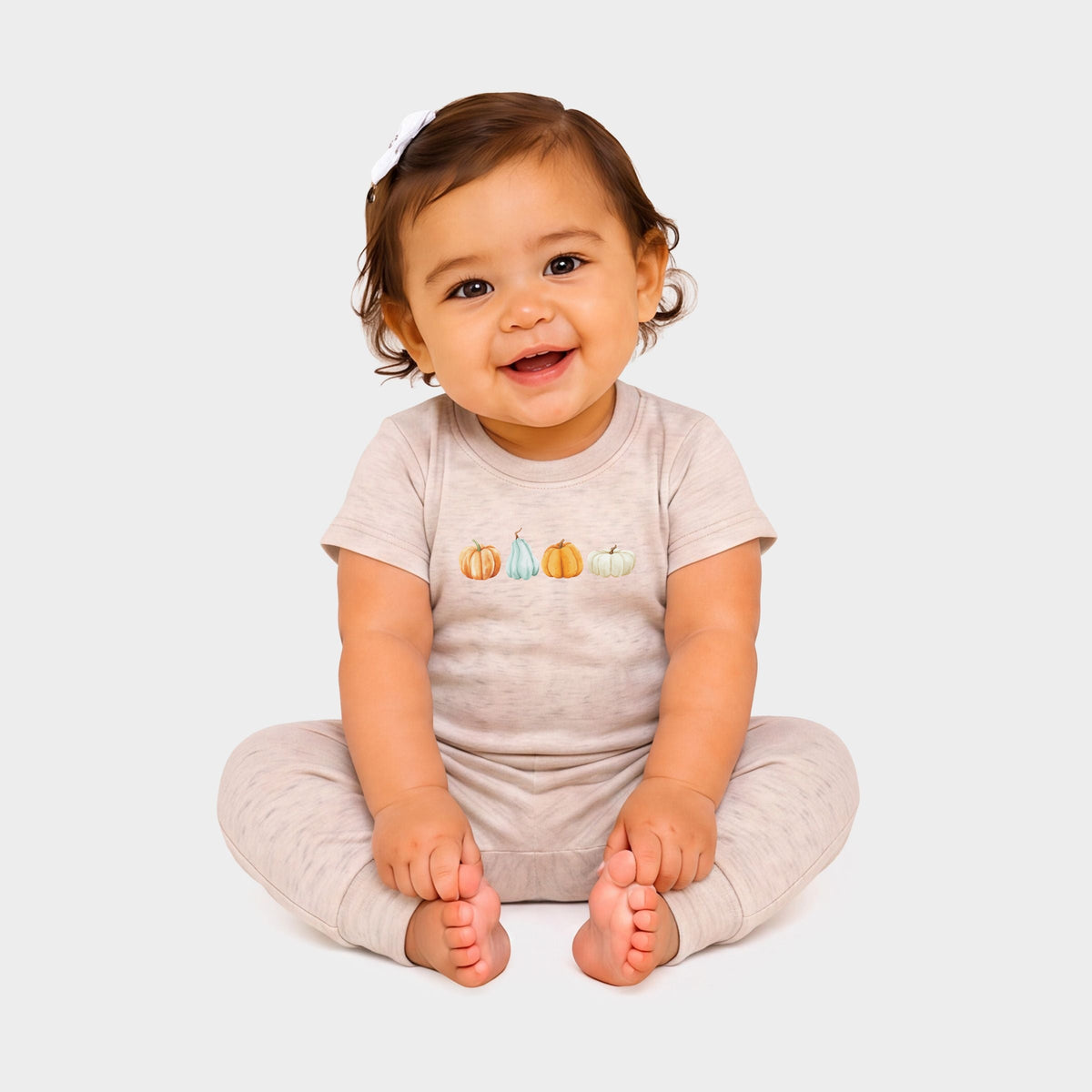 Watercolor Pumpkins Row - Infant Jogger Pant Crew Set