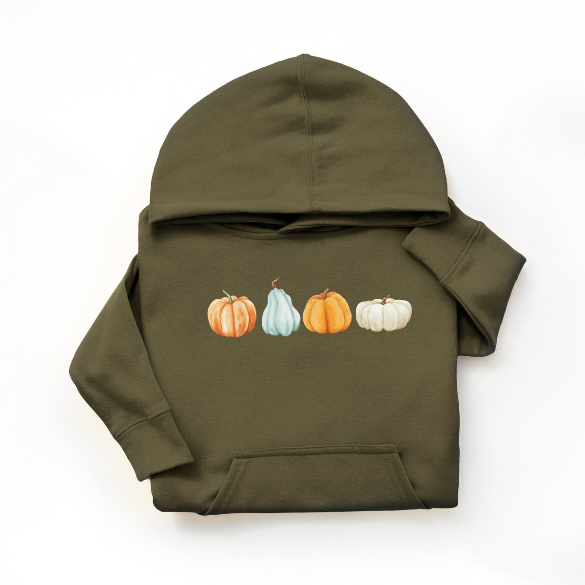 Watercolor Pumpkins Row - Youth Graphic Hoodie