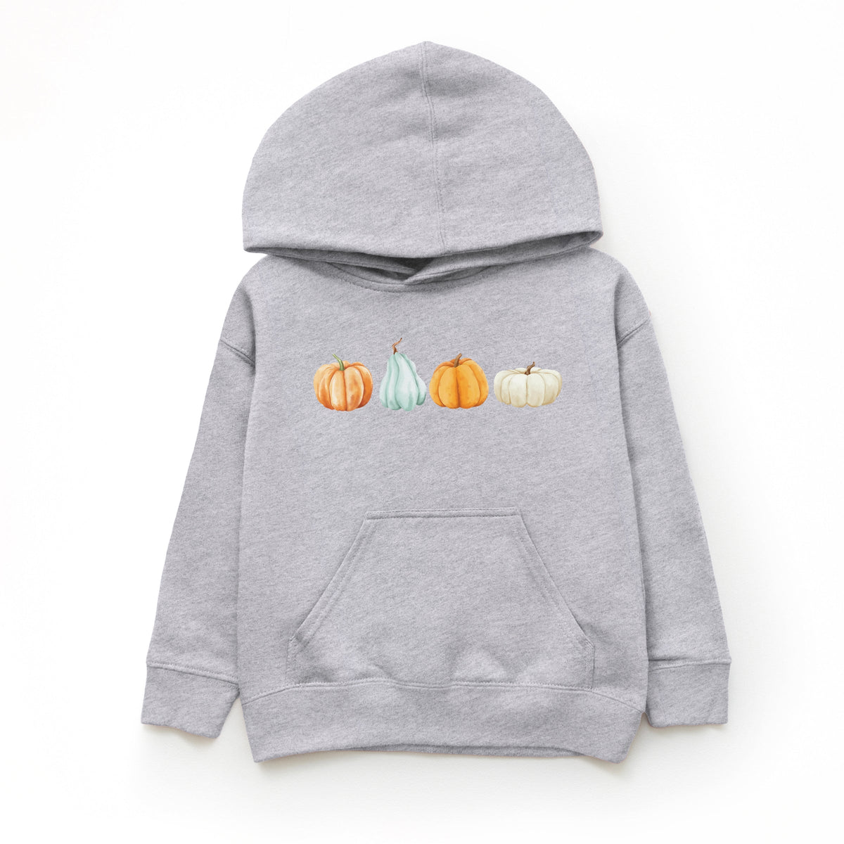 Watercolor Pumpkins Row - Youth Graphic Hoodie