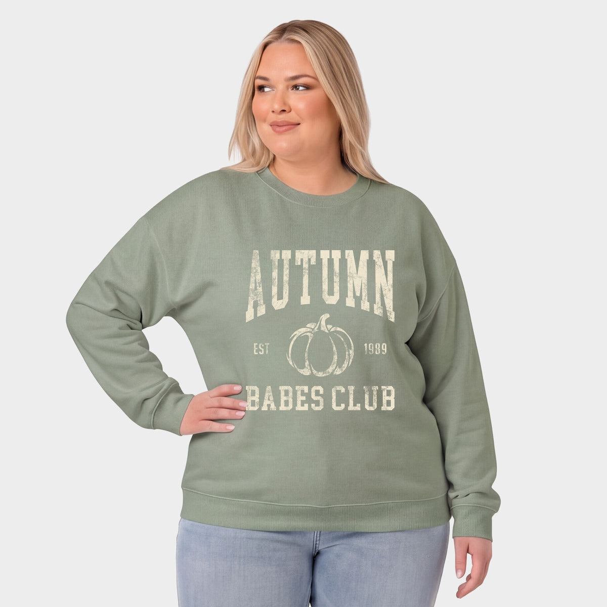 Autumn Babes Club Pumpkin -  Women's Plus Sized Graphic Sweatshirt