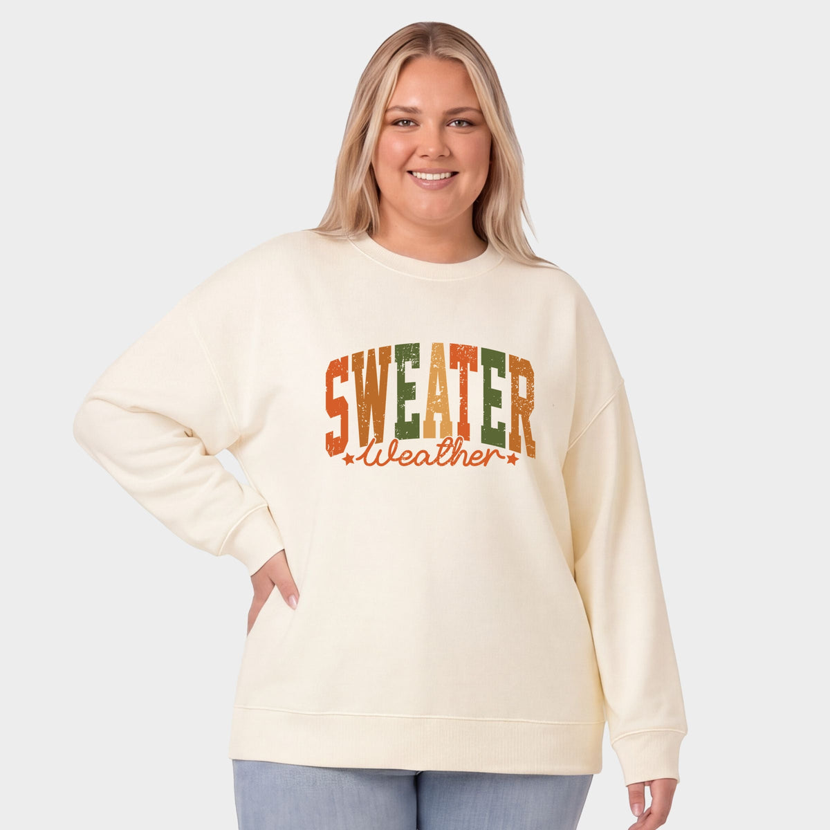 Sweater Weather Multi - Women's Plus Sized Graphic Sweatshirt