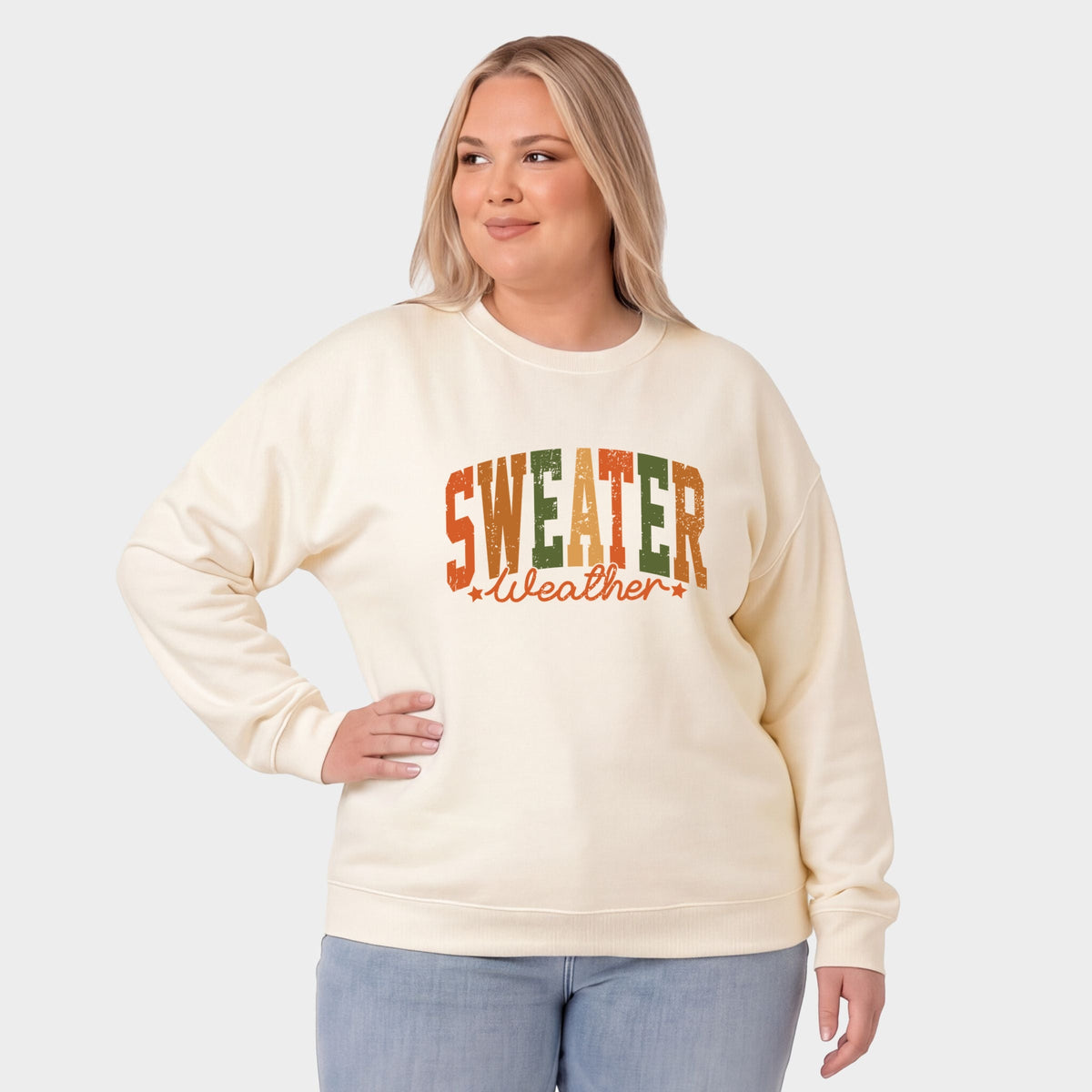 Sweater Weather Multi - Women's Plus Sized Graphic Sweatshirt