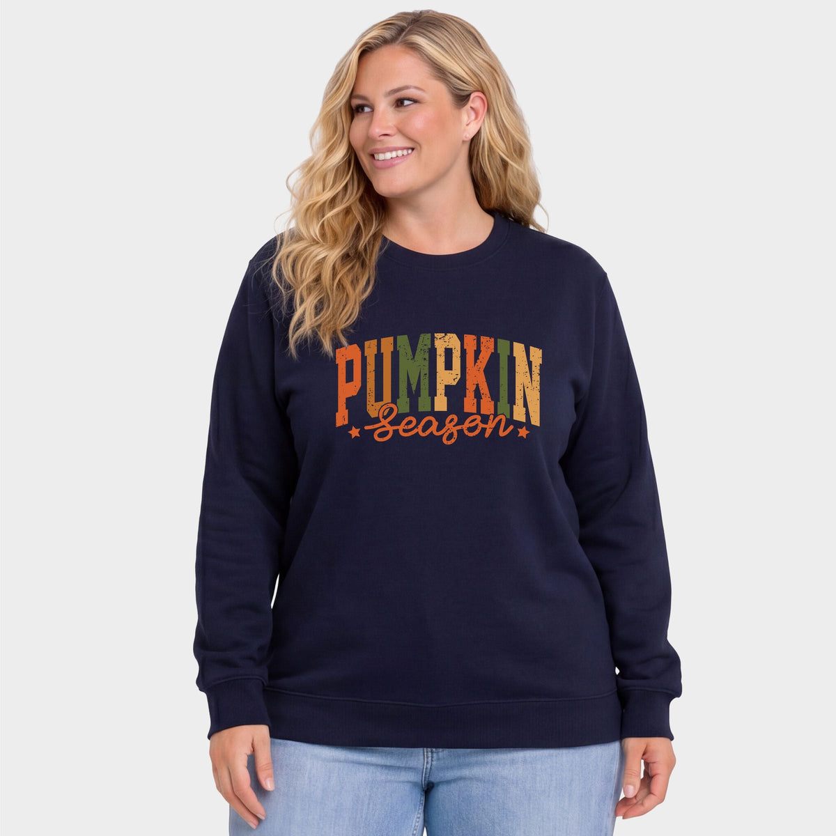 Pumpkin Season Multi - Women's Plus Sized Graphic Sweatshirt