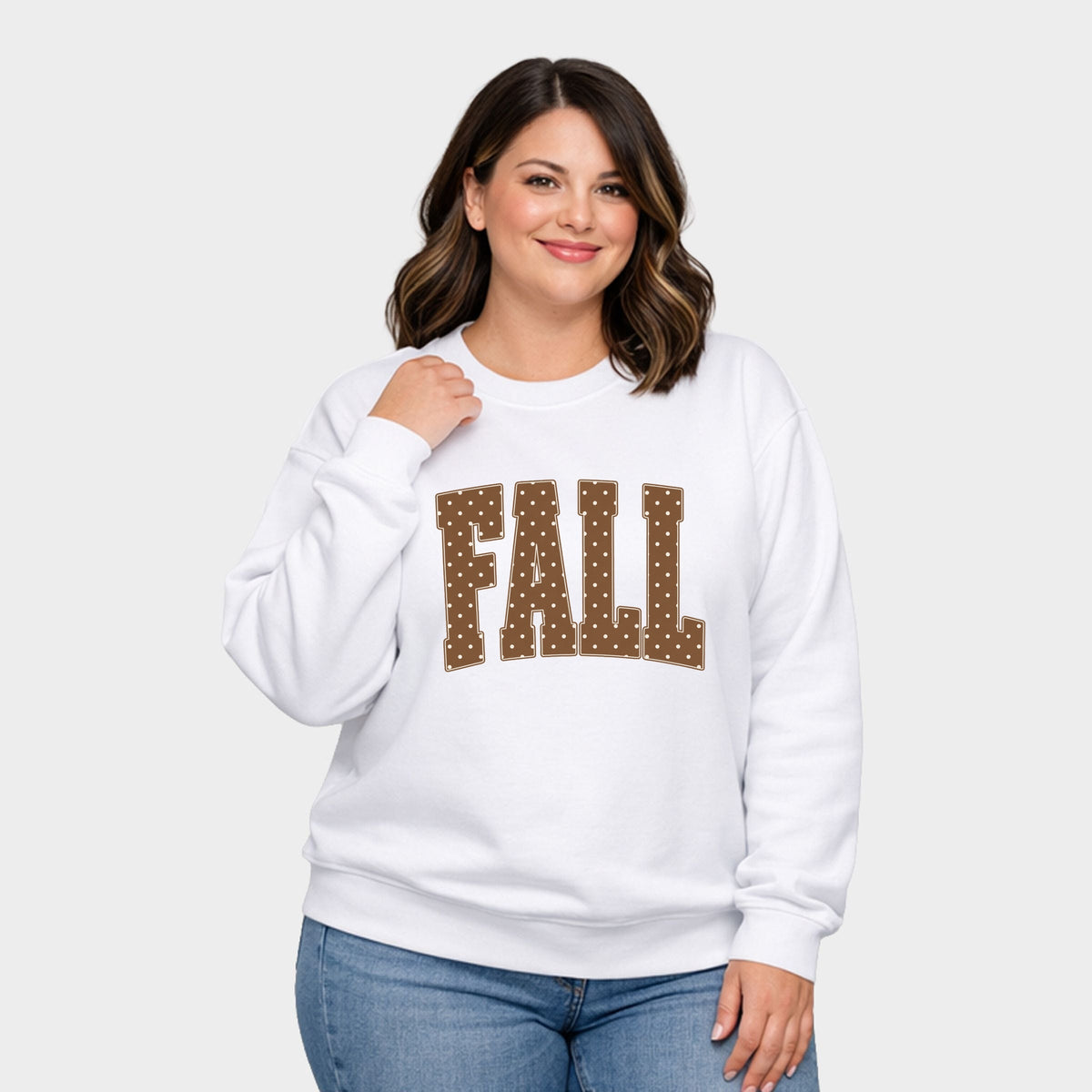 Fall Polka Dots Arched - Women's Plus Sweatshirt