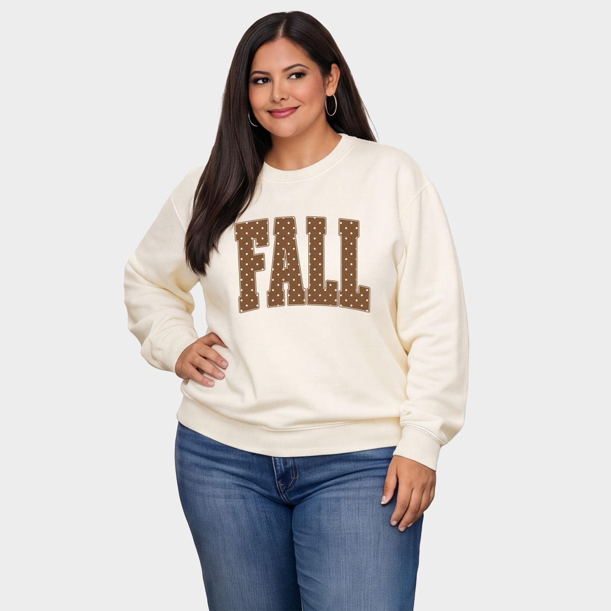 Fall Polka Dots Arched - Women's Plus Sweatshirt