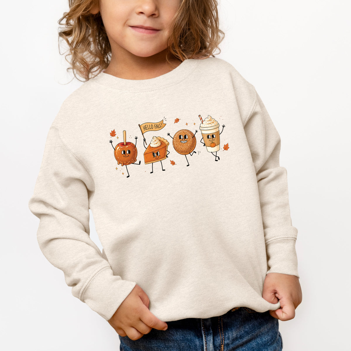 Hello Fall Stick Figures - Toddler Graphic Sweatshirt
