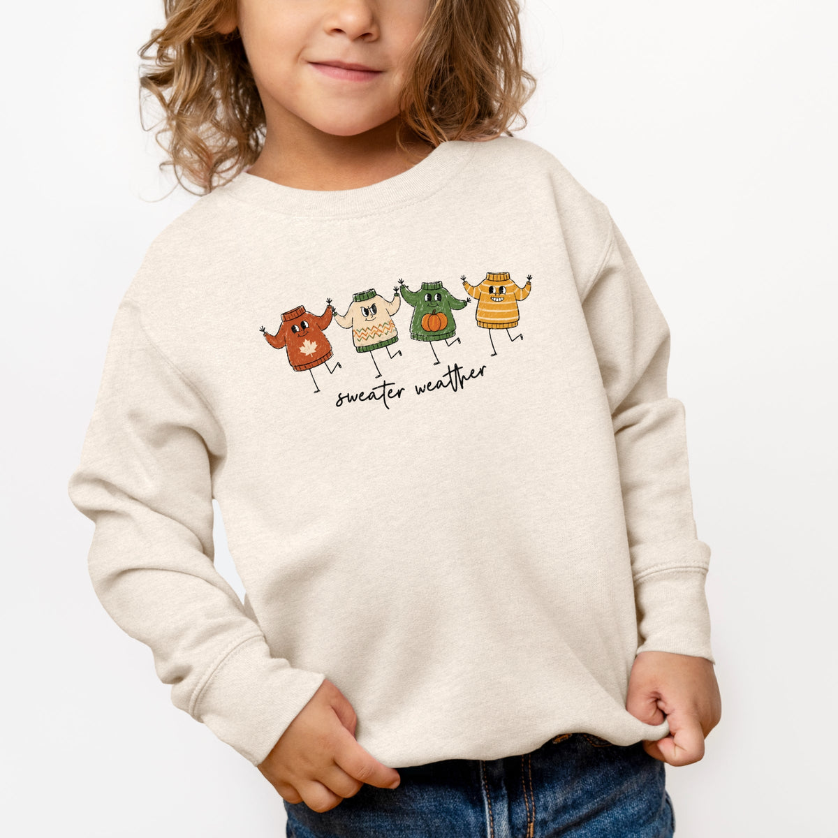 Sweater Weather Stick Figures - Toddler Graphic Sweatshirt