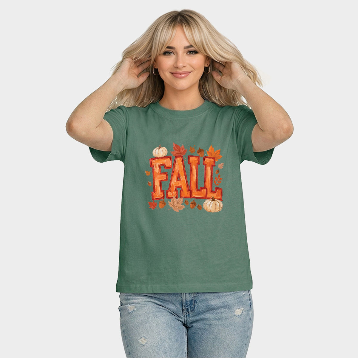 Fall Block Painted - Women's Relaxed Boxy Tee