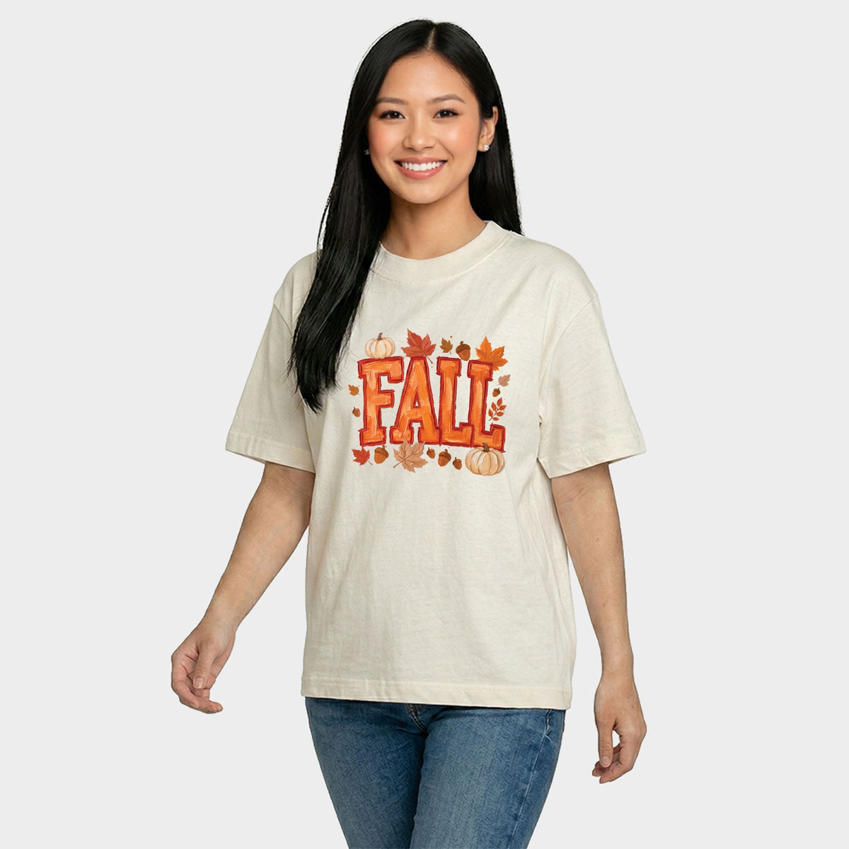 Fall Block Painted - Women's Relaxed Boxy Tee