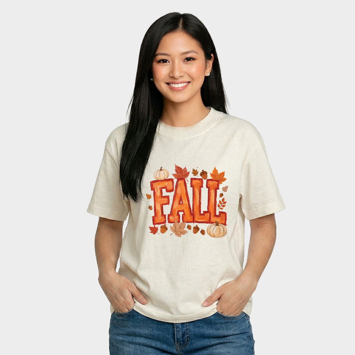 Fall Block Painted - Women's Relaxed Boxy Tee