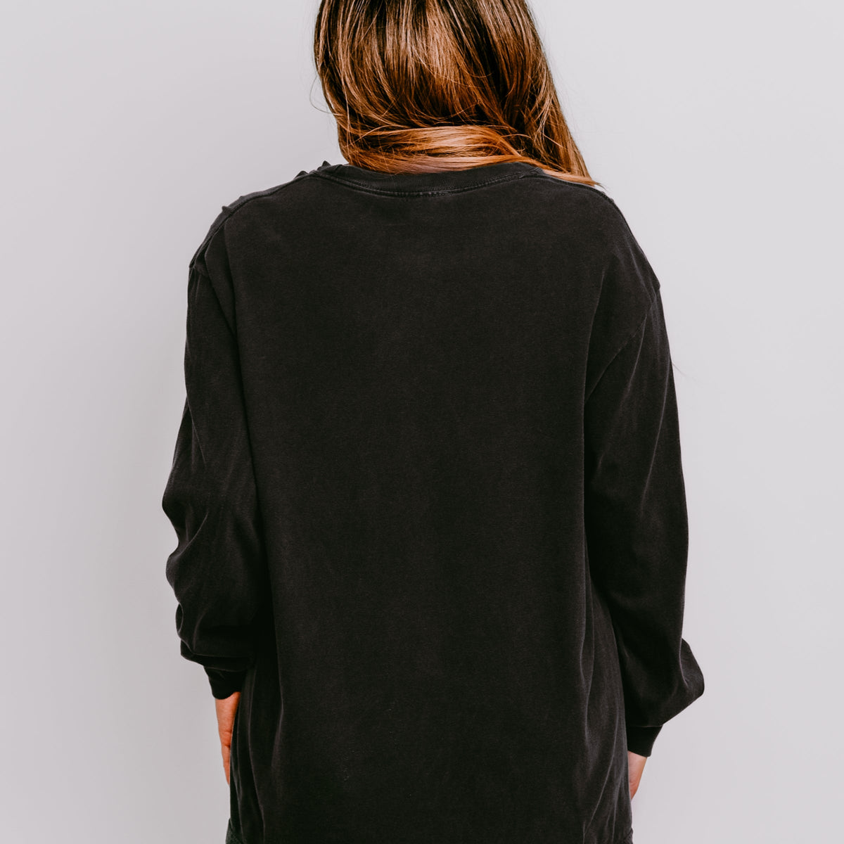 Pumpkin Patch Club Cursive - Women's Garment Dyed Long Sleeve Graphic T-Shirt