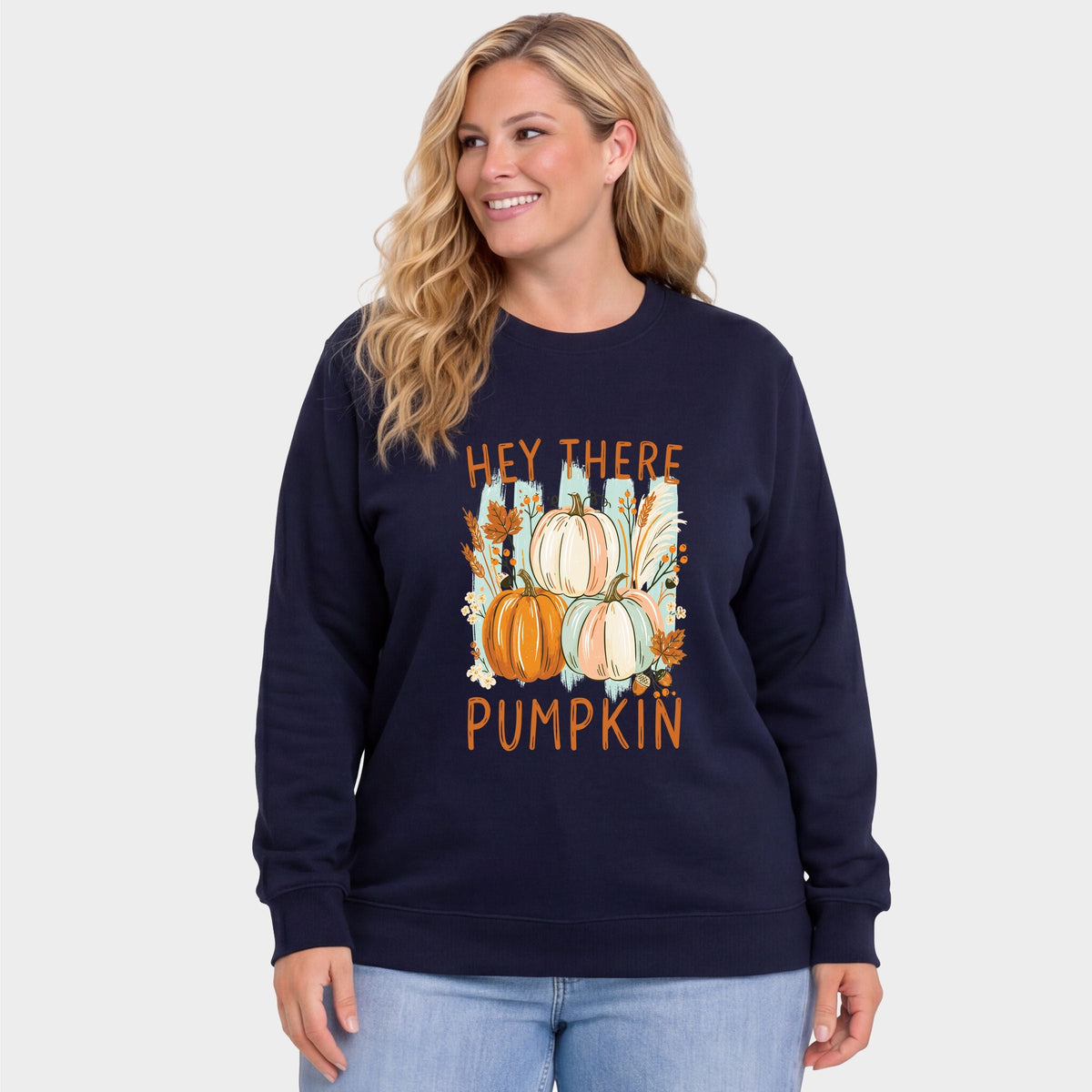Hey There Pumpkin Fall Foliage - Women's Plus Sized Graphic Sweatshirt