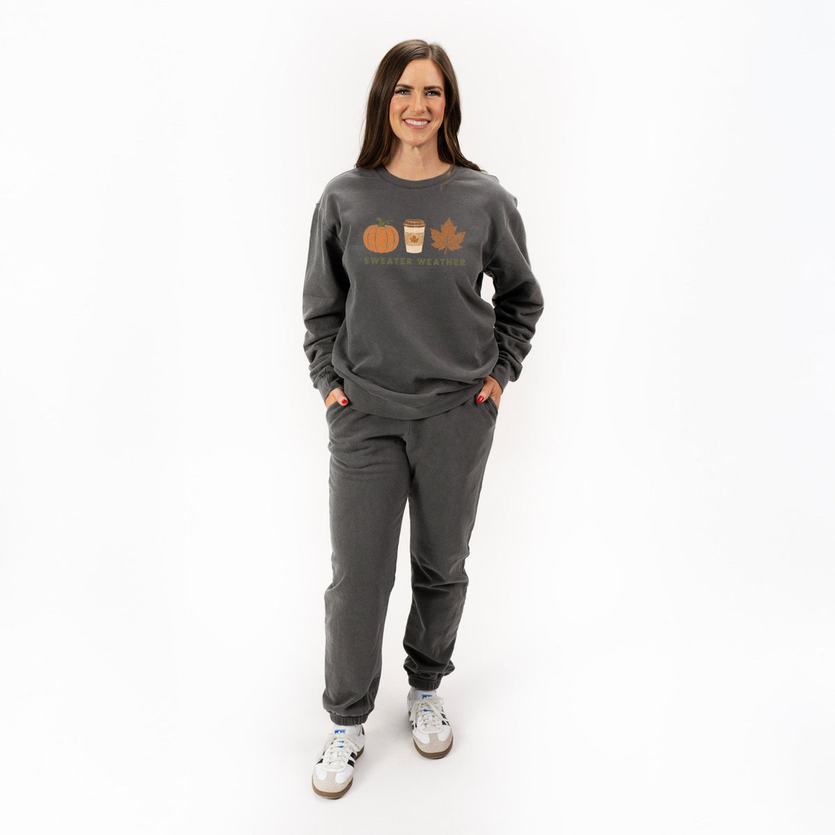 Sweater Weather Coffee Cup - Women's Lightweight Garment Dyed Sweatpants Set