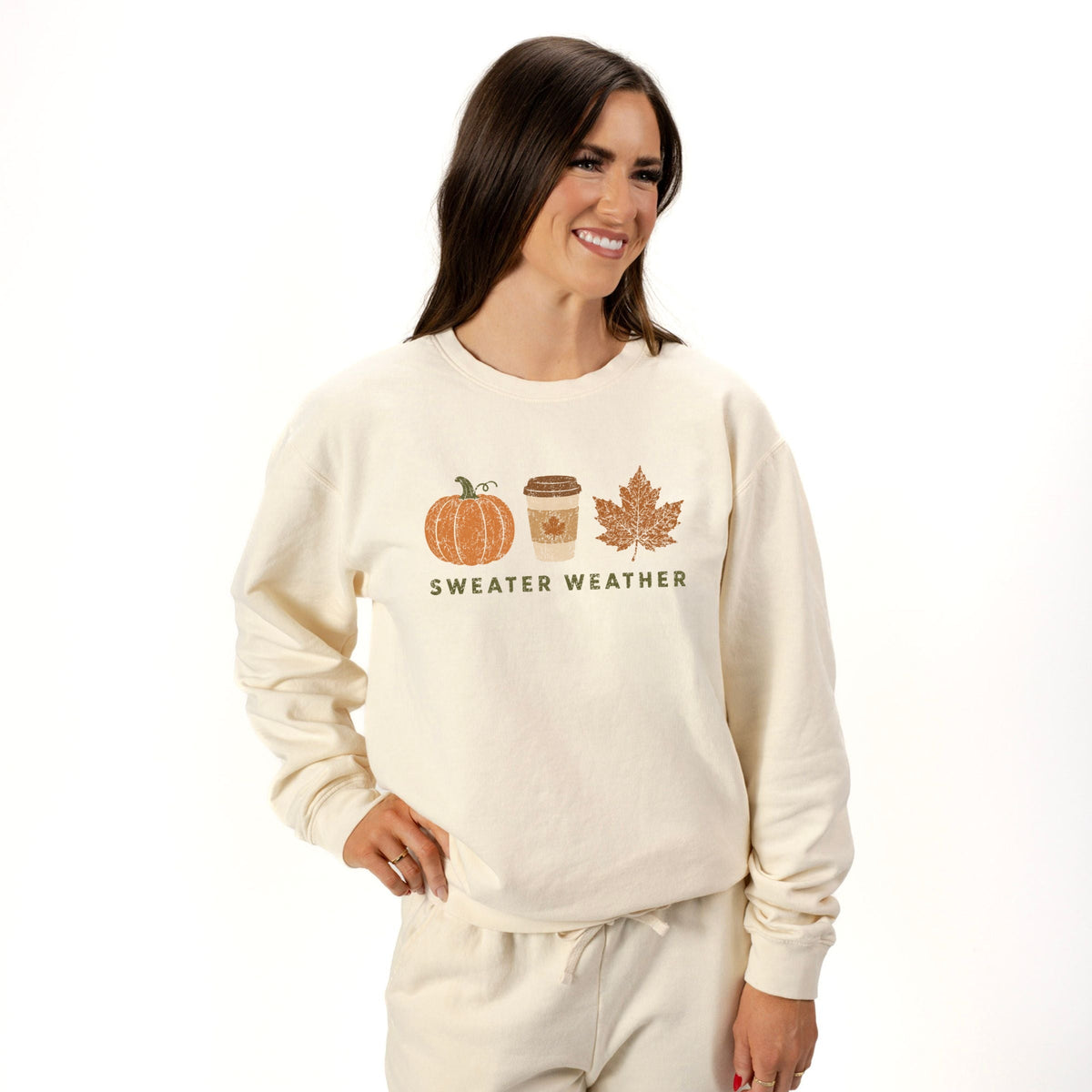 Sweater Weather Coffee Cup - Women's Lightweight Garment Dyed Sweatpants Set