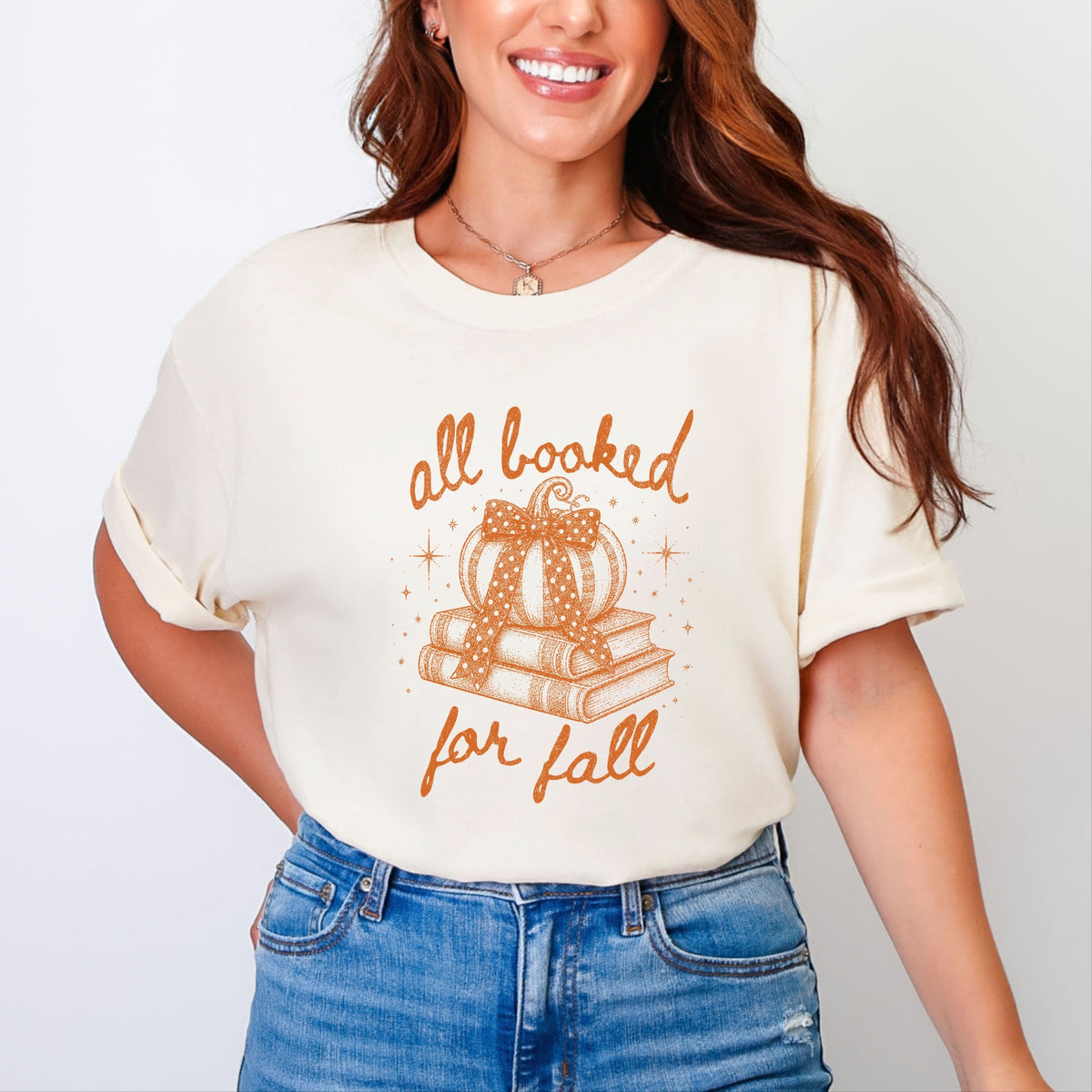 All Booked for fall Sparkles - Women's Garment Dyed Graphic T-Shirt