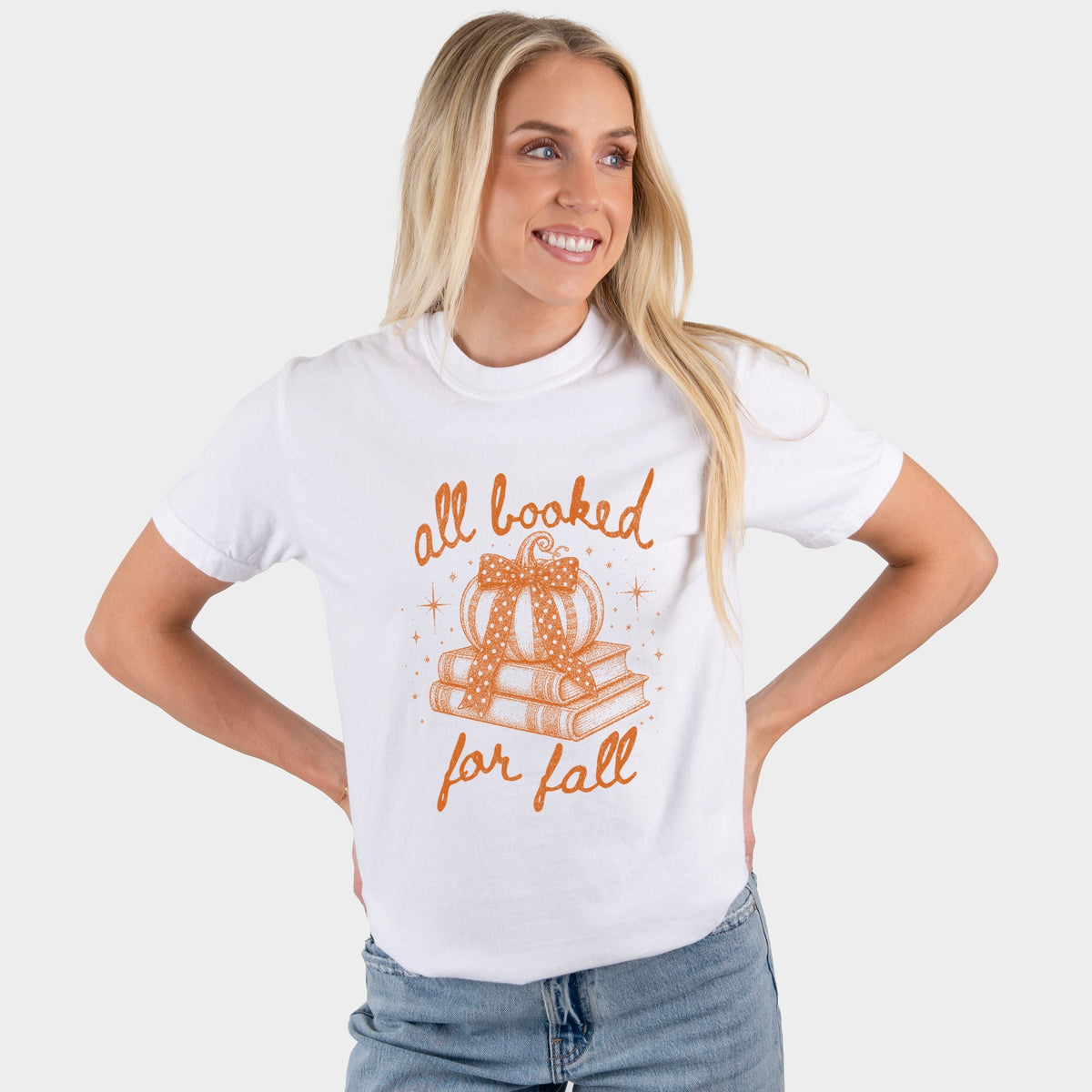All Booked for fall Sparkles - Women's Garment Dyed Graphic T-Shirt