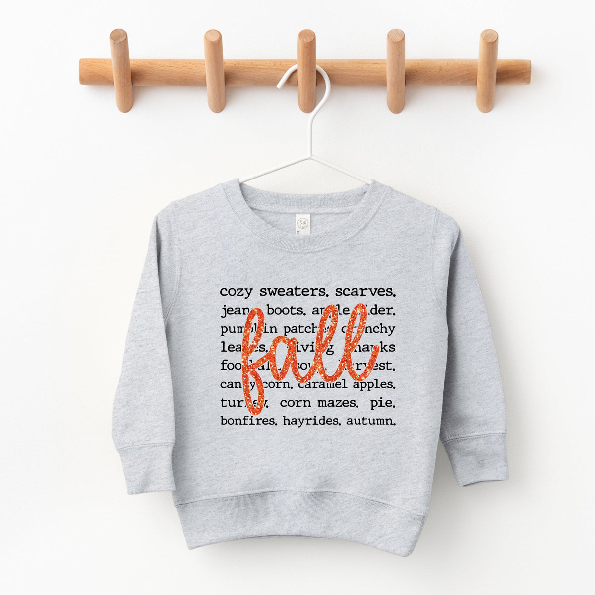 Fall Cursive Text Glitter - Toddler Graphic Sweatshirt
