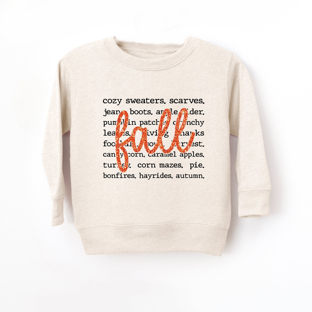 Fall Cursive Text Glitter - Toddler Graphic Sweatshirt