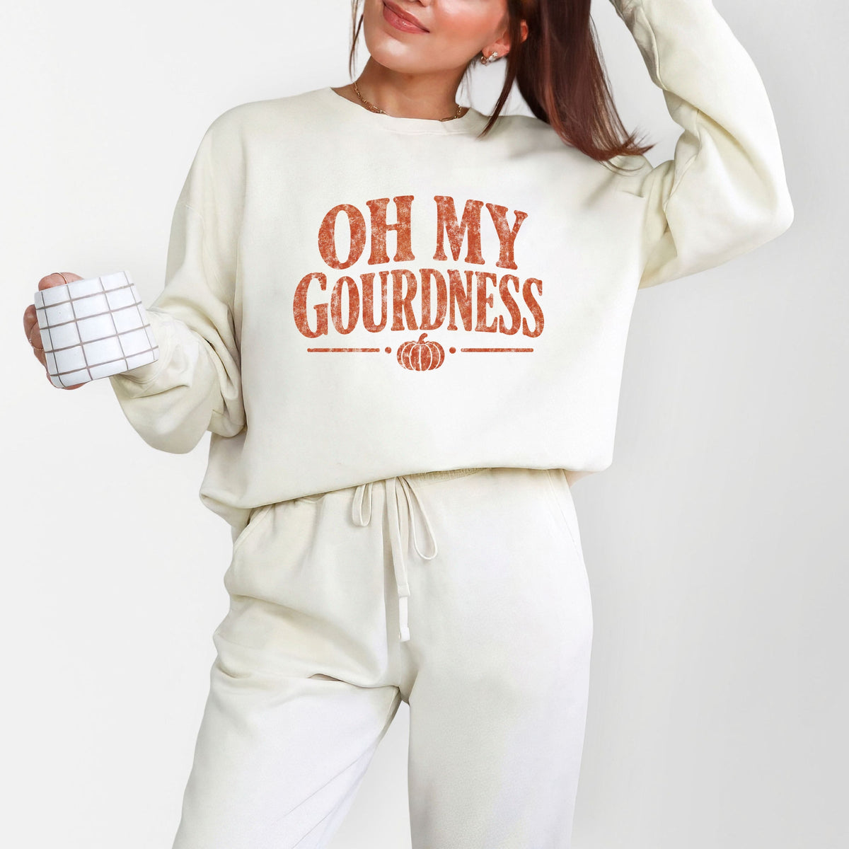 Oh My Gourdness Distressed - Women's Lightweight Garment Dyed Sweatshirt