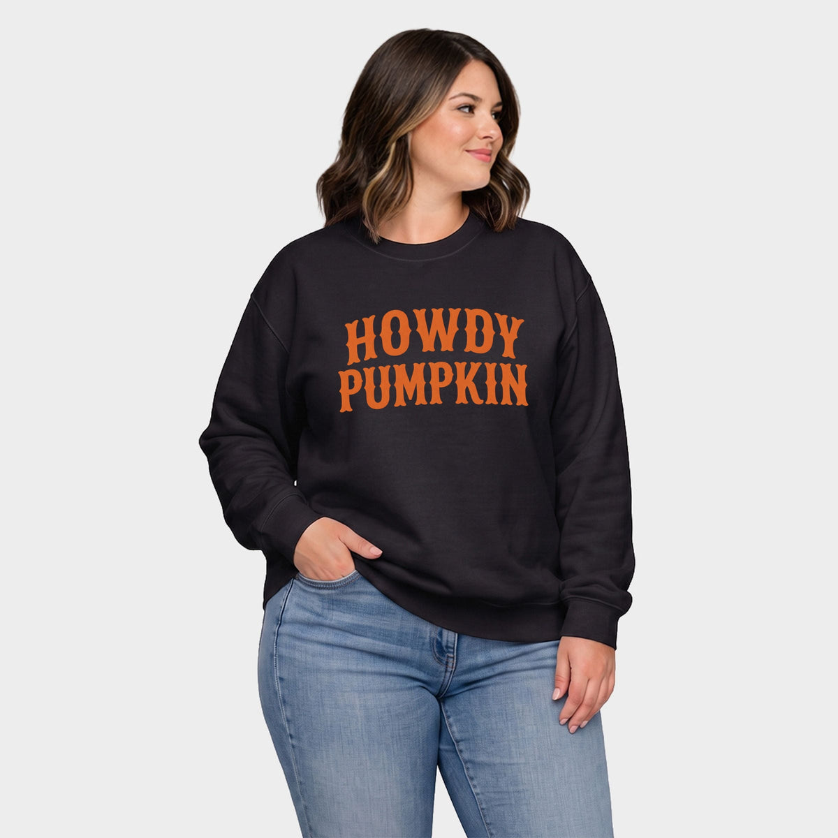 Howdy Pumpkin Western - Women's Plus Sized Graphic Sweatshirt