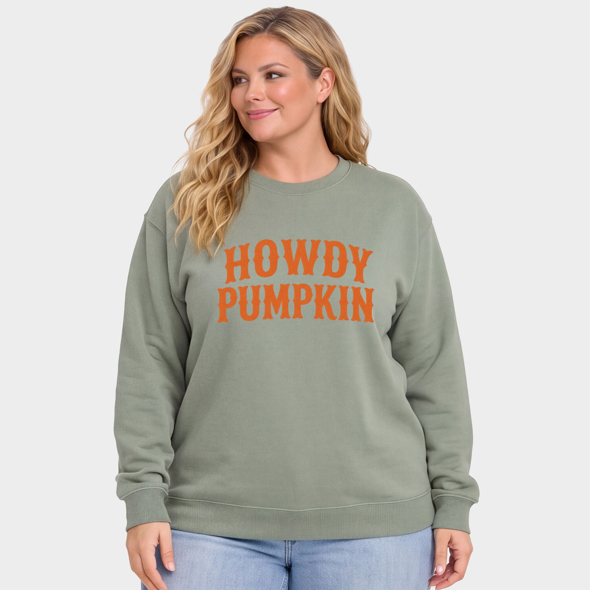 Howdy Pumpkin Western - Women's Plus Sized Graphic Sweatshirt