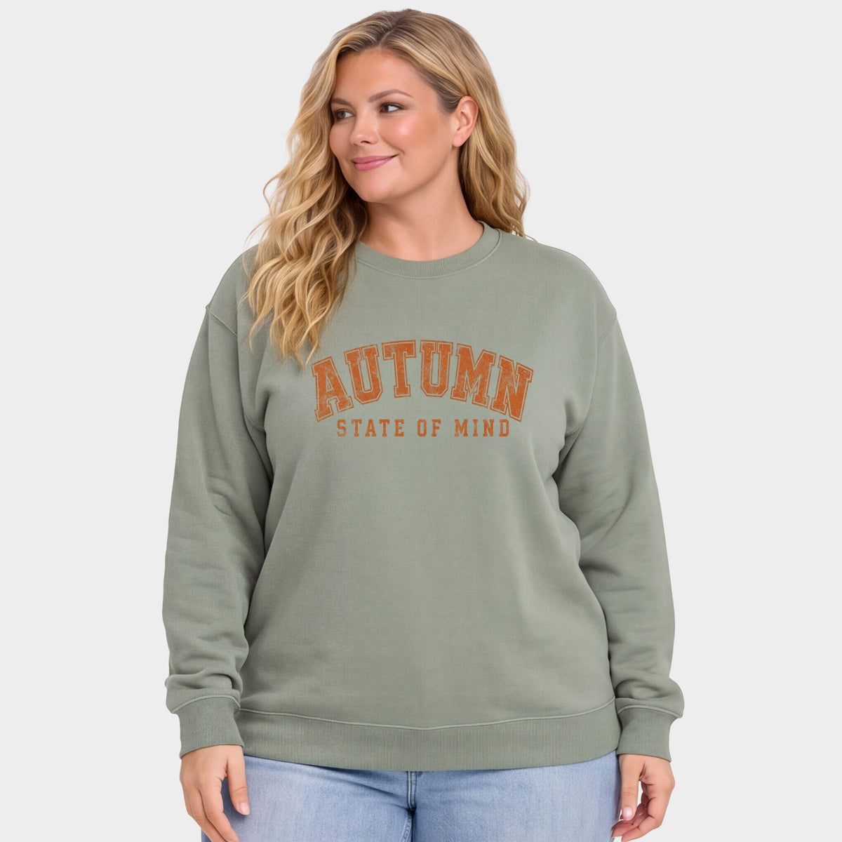 Autumn State of Mind Arched - Women's Plus Sized Graphic Sweatshirt