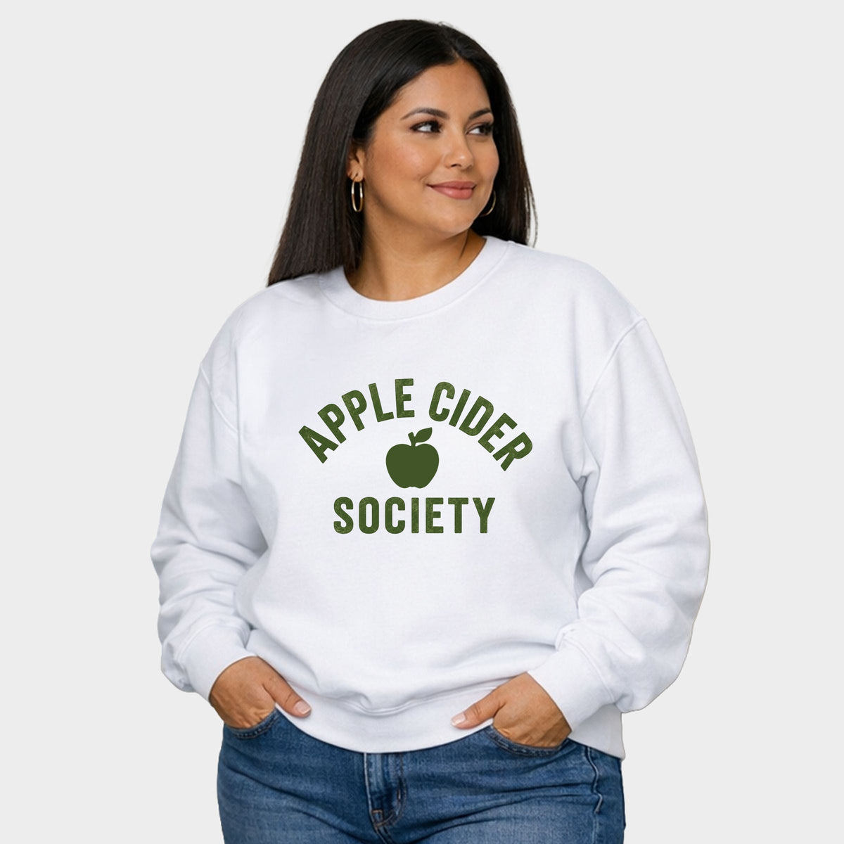 Apple Cider Society Arched - Women's Plus Sized Graphic Sweatshirt