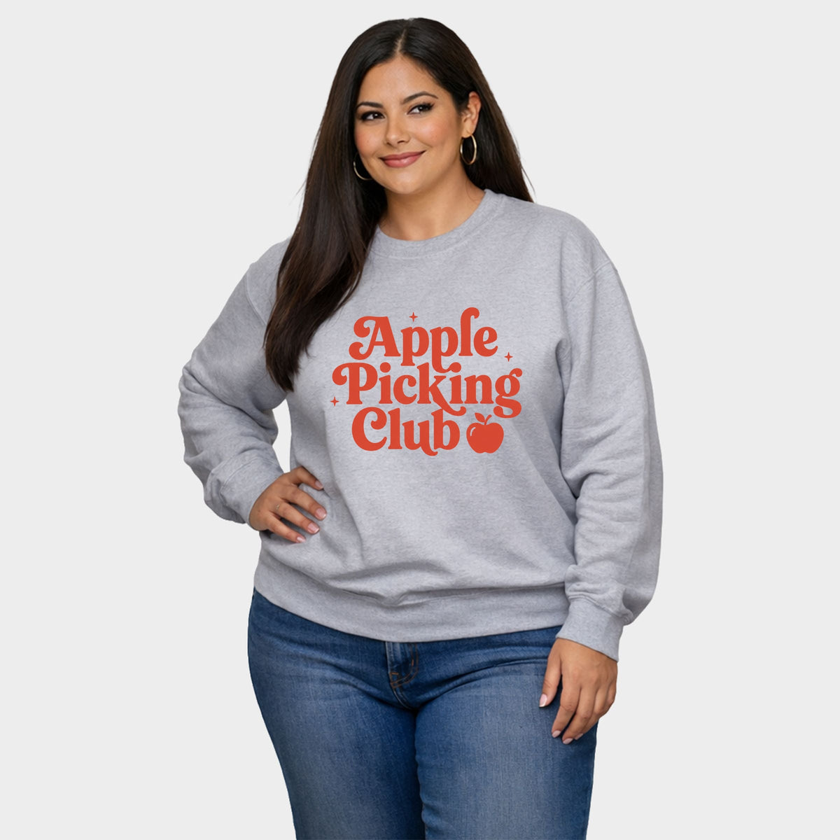 Apple Picking Club Stars - Women's Plus Sized Graphic Sweatshirt