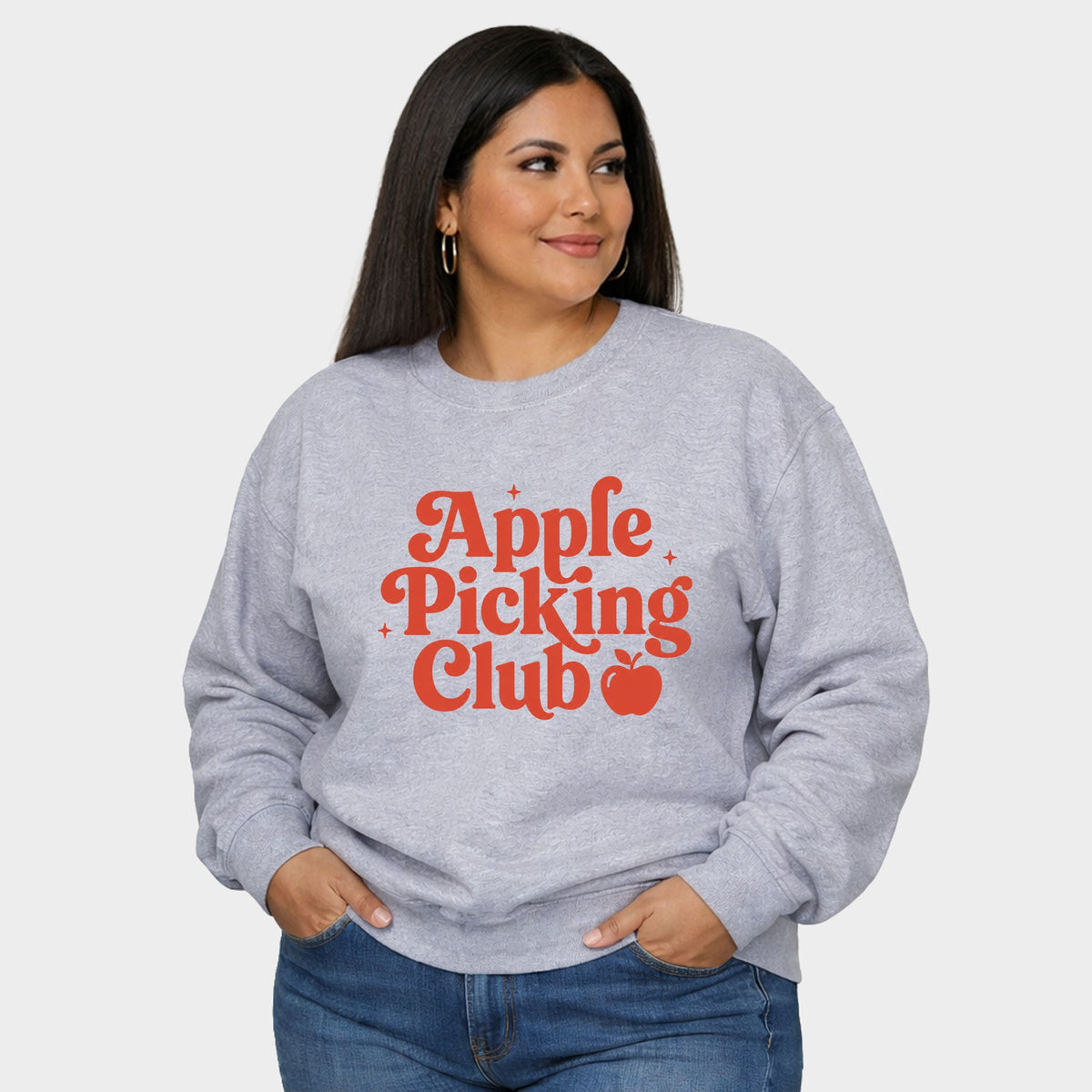 Apple Picking Club Stars - Women's Plus Sized Graphic Sweatshirt
