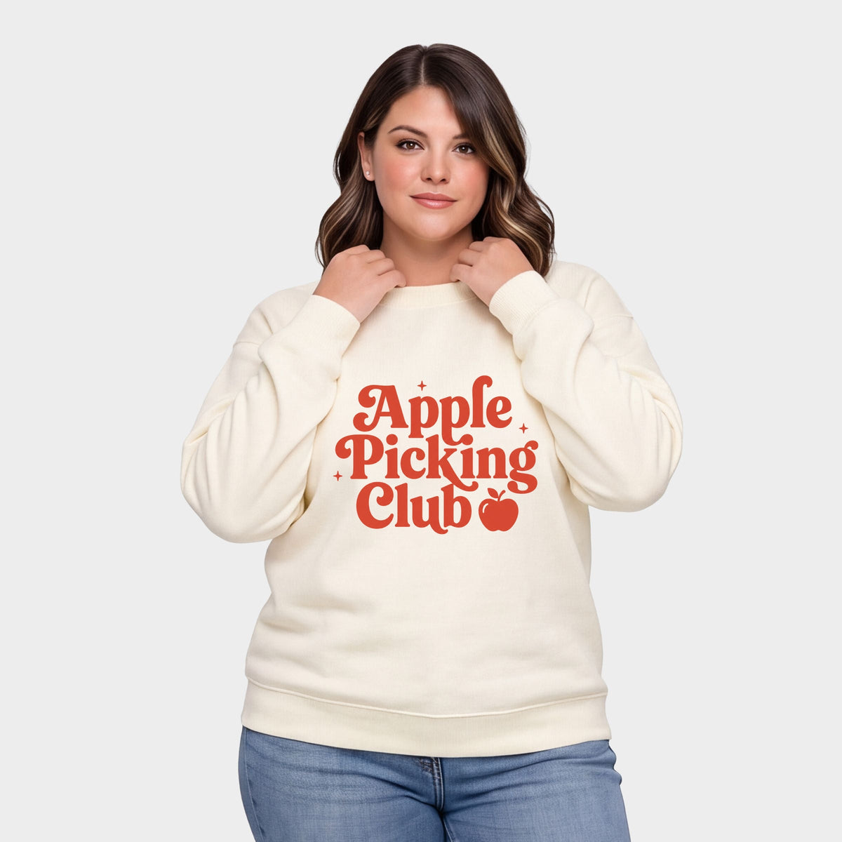 Apple Picking Club Stars - Women's Plus Sized Graphic Sweatshirt