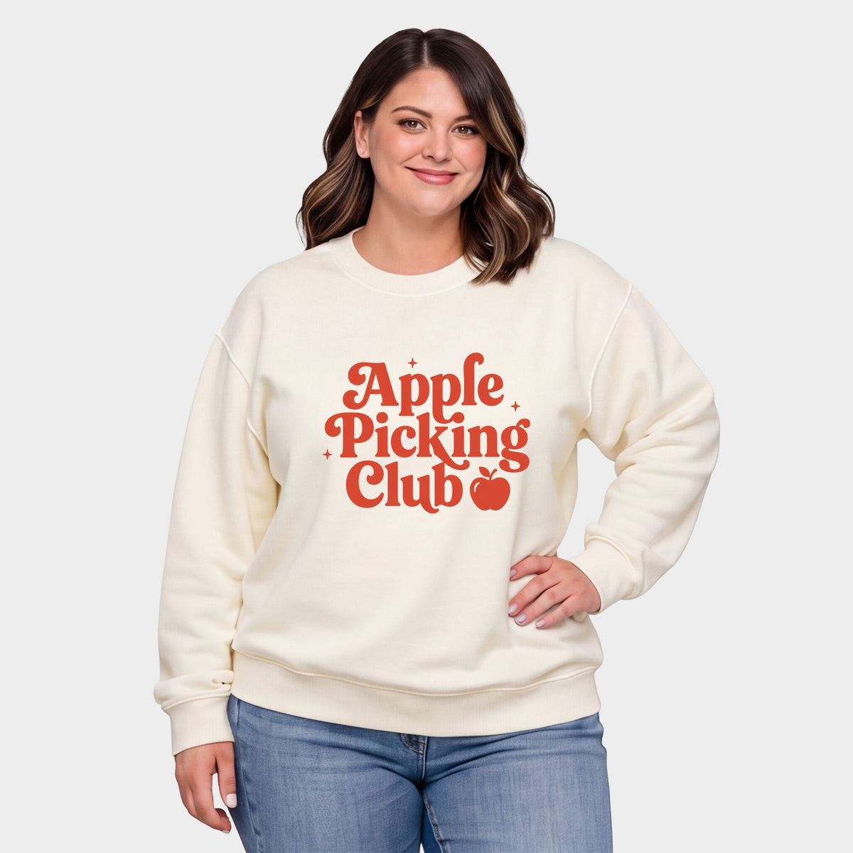 Apple Picking Club Stars - Women's Plus Sized Graphic Sweatshirt